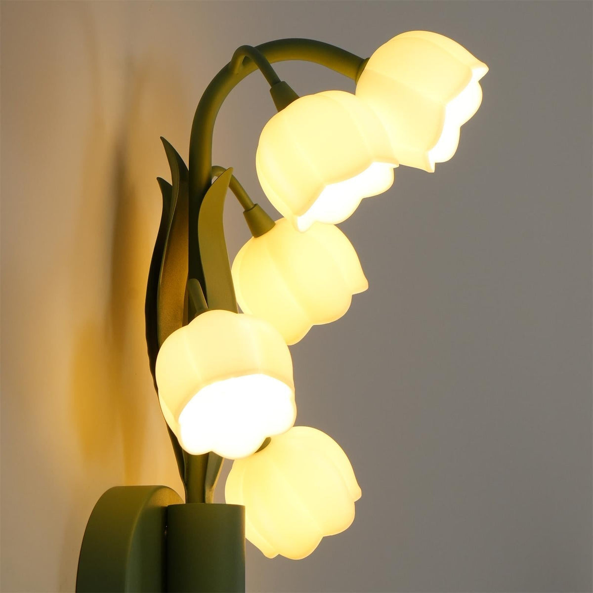 Botanical Wall Lamp Orchid Green Leaf Pattern Bedroom Hallway LED G4 Fitting Natural Ambient Lighting | Sansoti