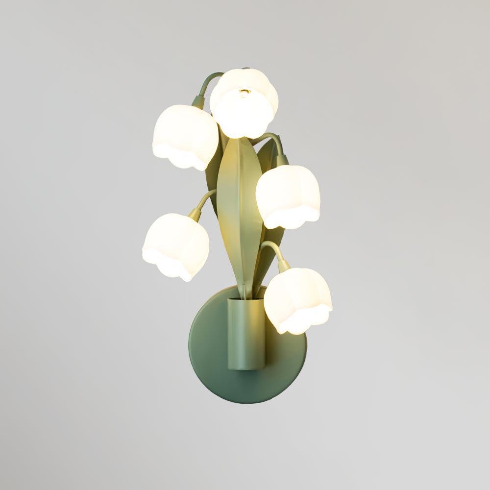 Botanical Wall Lamp Orchid Green Leaf Pattern Bedroom Hallway LED G4 Fitting Natural Ambient Lighting | Sansoti