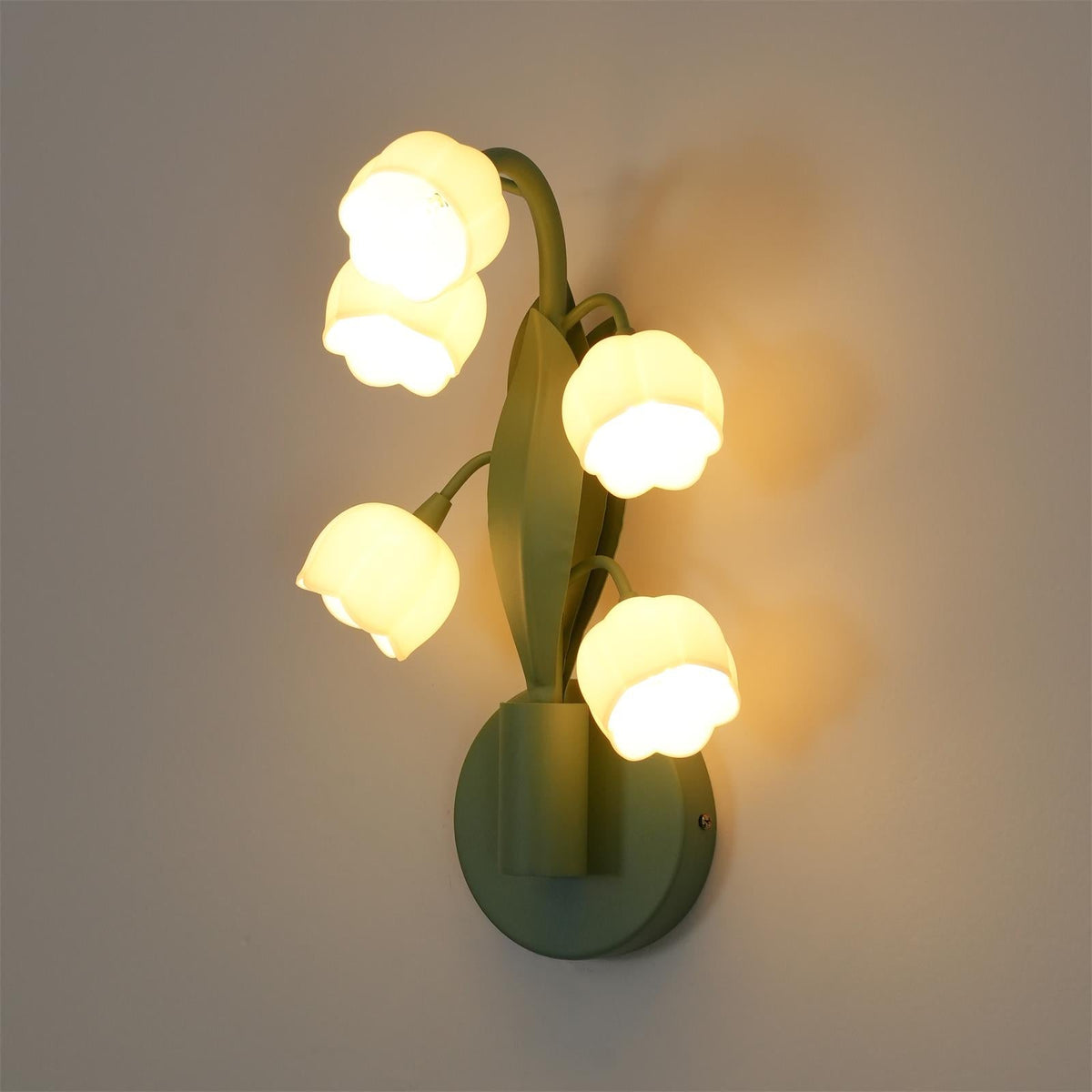 Botanical Wall Lamp Orchid Green Leaf Pattern Bedroom Hallway LED G4 Fitting Natural Ambient Lighting | Sansoti