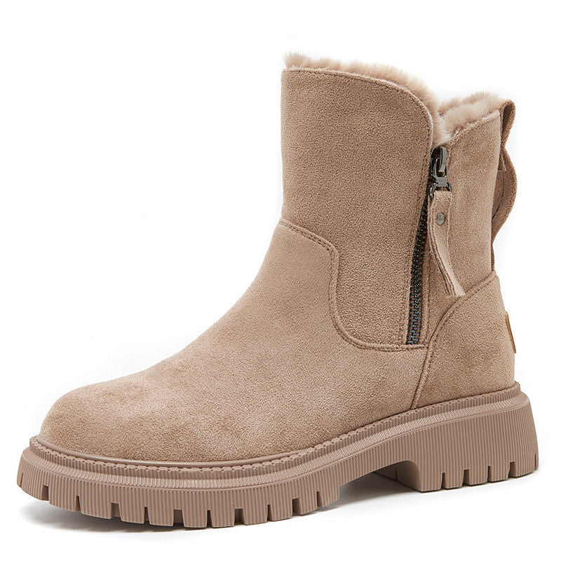 Dameslaarzen Suède Bontvoering Winterlaarzen Warm Comfortabel Elegante Winterschoenen Gevoerd Winter Dames | Sansoti