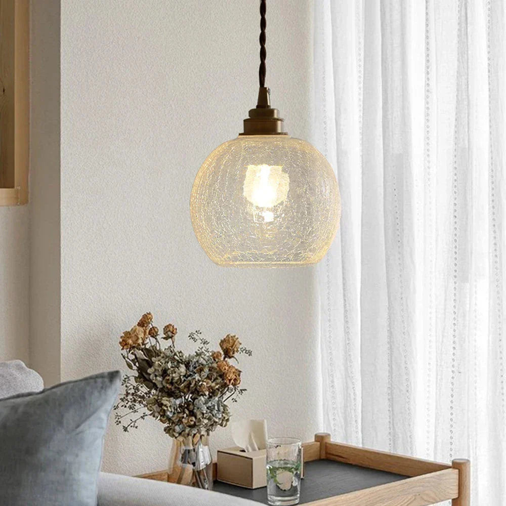 Suspension Verre Cristal Transparent Scandinave Rétro E27 15cm LED Salle à manger Salon Minimaliste | Restfield
