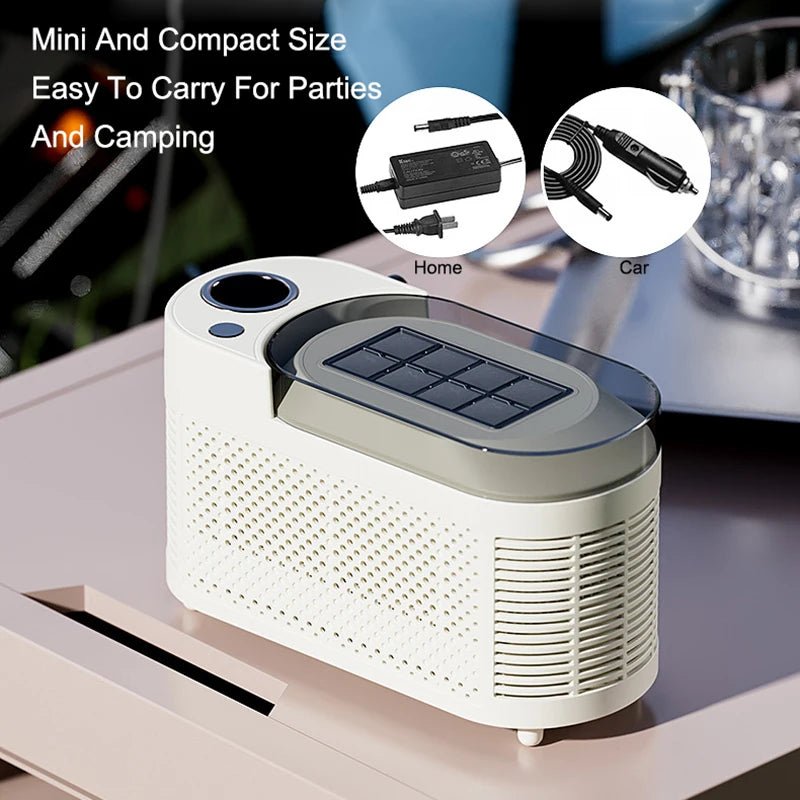 Machine à Glace Compacte Automatique ABS Aluminium 120W Portable Maison Bureau Camping Fabricant de Glaçons Mini Bureau Machine à Glaçons Rapide | Restfield