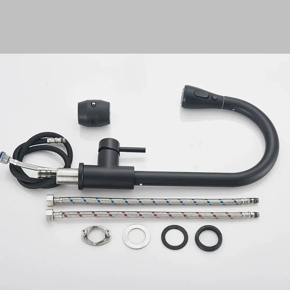Robinet de Cuisine en Inox avec Pulvérisateur Extensible, Monocommande & Tête de Pulvérisation | Restfield