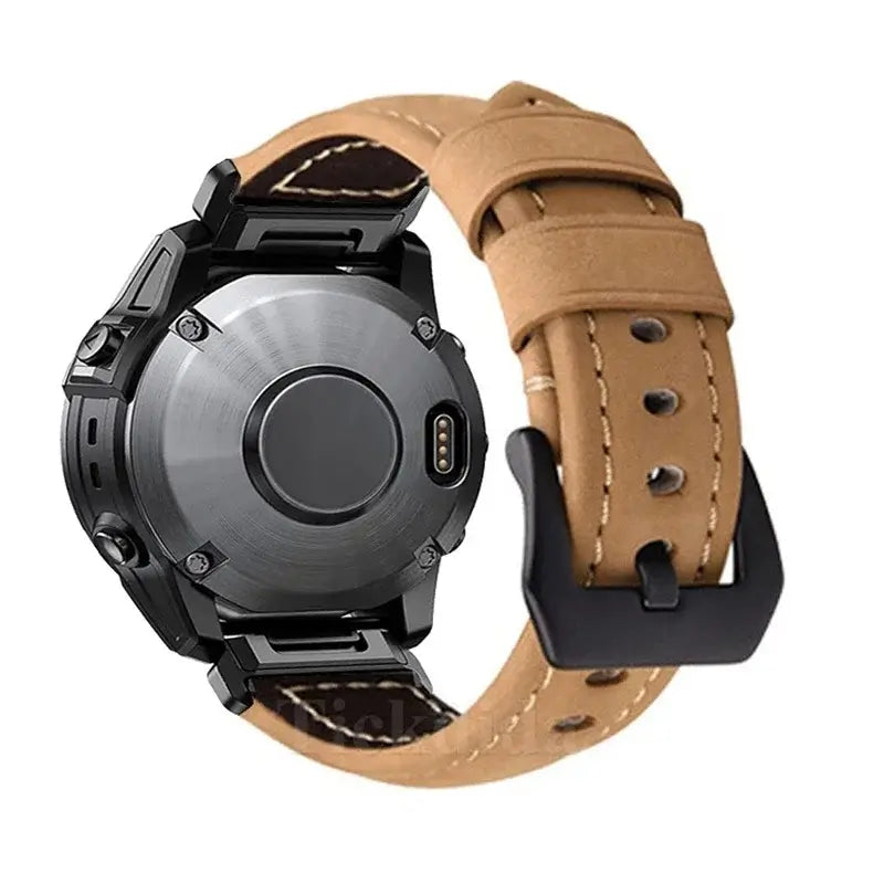 Lederarmband für Smartwatch 22 mm 26 mm Wechselbares Armband Schnellverschluss Braun Schwarz für Sportuhr | Sansoti