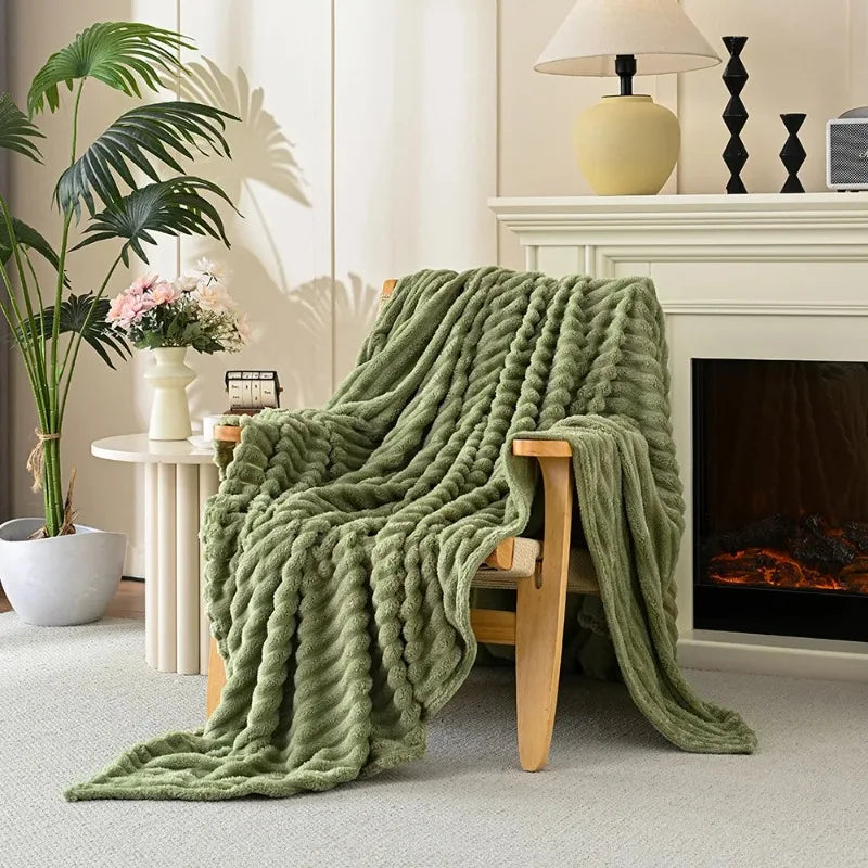 Zacht Koraalvlies Plaid Fleece Deken Winter Warm Woonkamer Bank Bed Slaapkamer Decoratief Knuffelplaid | Sansoti