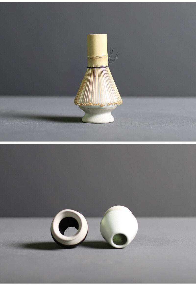 Japanse Matcha Theeset 4-delig Bamboe Keramiek Traditionele Ceremonie Klopper Kom Lepel Theeservies Thee | Sansoti