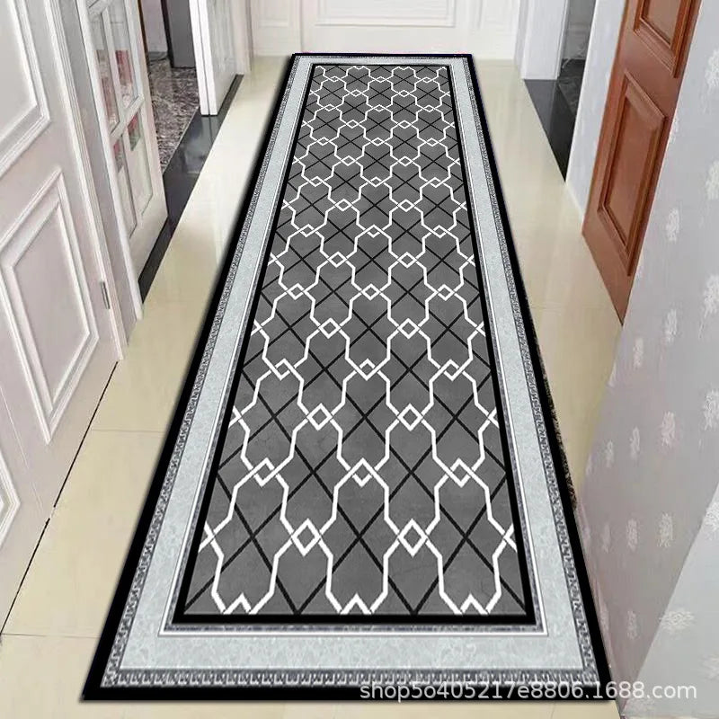 Tapis de couloir à motif géométrique marocain – Tapis de passage lavable antidérapant pour entrée, couloir et salon | Sansoti