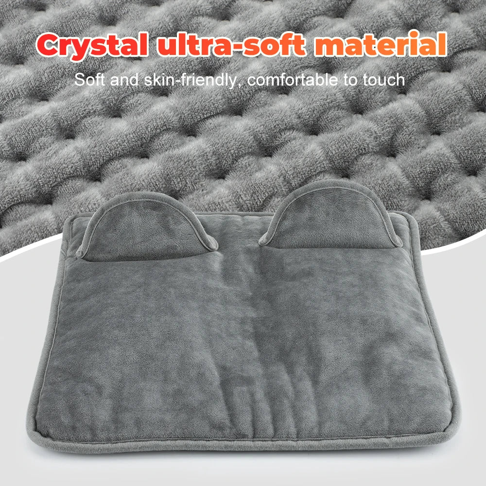 Electric Heating Mat 40×40 cm Gray Washable 9 Temperature Settings Foot Warmer Home Office Warm Comfort | Sansoti