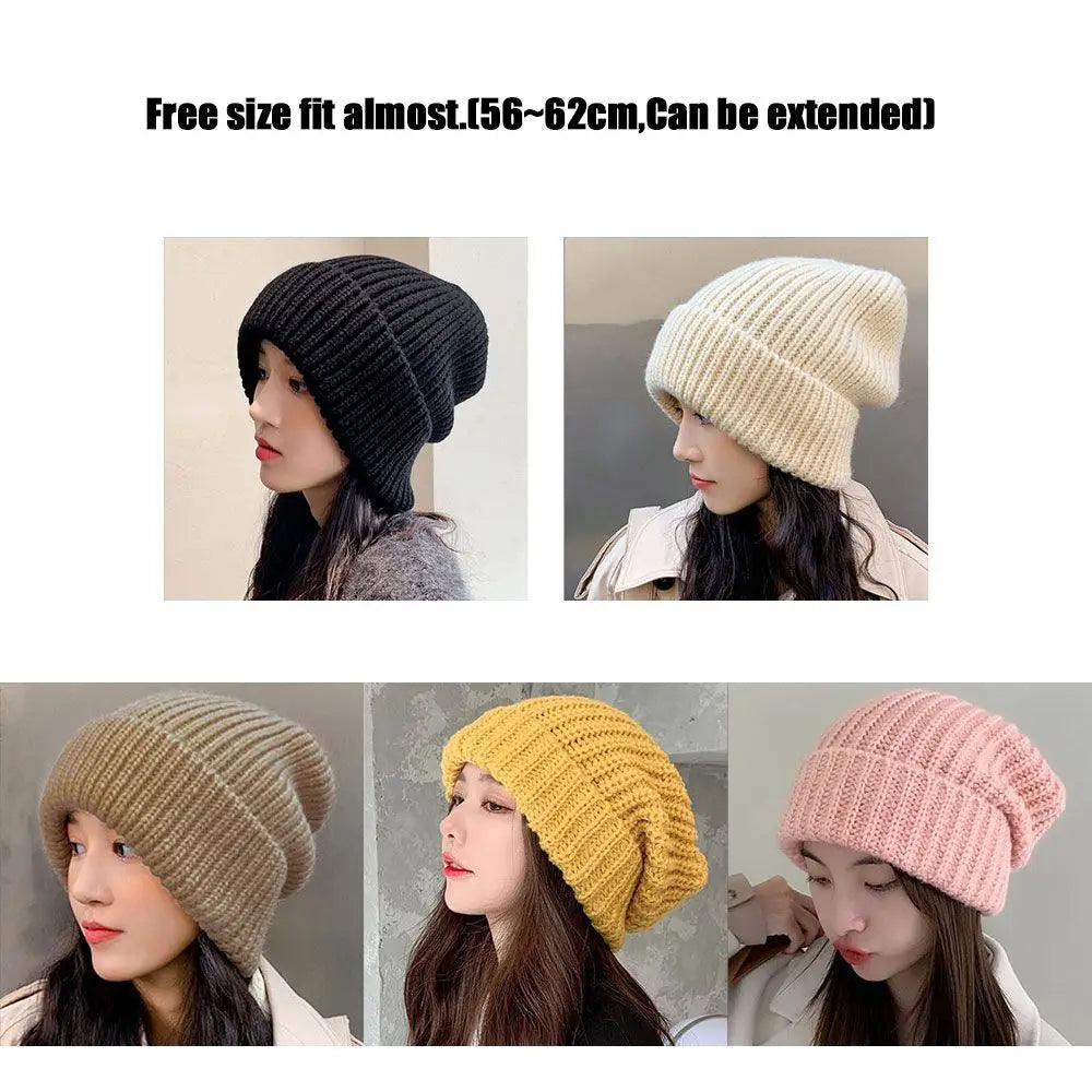 Gebreide Katoenen Muts Unisex Beanie Winterhoofdeksel Hip-Hop Streetwear Warmte Effen Kleur Skatewear | Sansoti