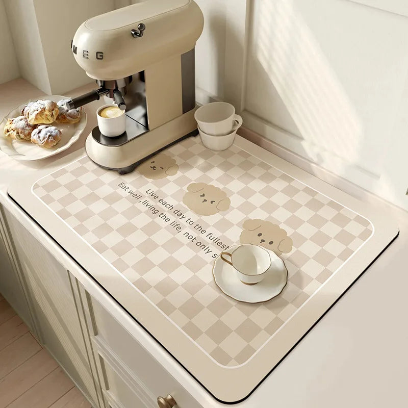 Absorberende Keukenmat Antislip 50x60cm Microvezel Sneldrogend Wasbaar Hygiënisch Vloerkleed Aanrecht | Sansoti