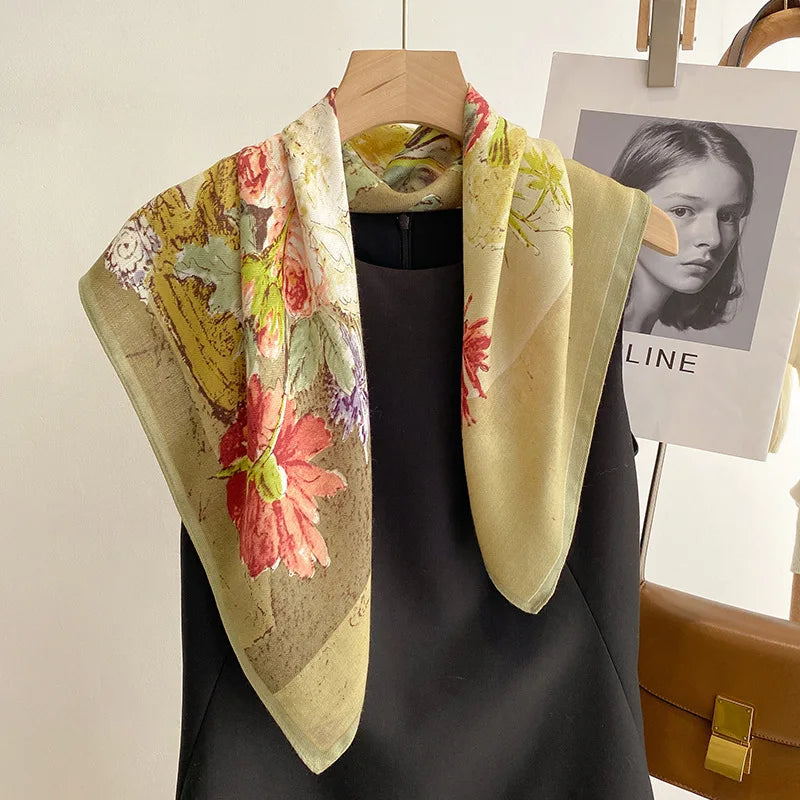 Square Bandana 68x68cm Cotton Print Headscarf for Women, Hair and Neck Scarf, Multifunctional, Four Seasons | Sansoti