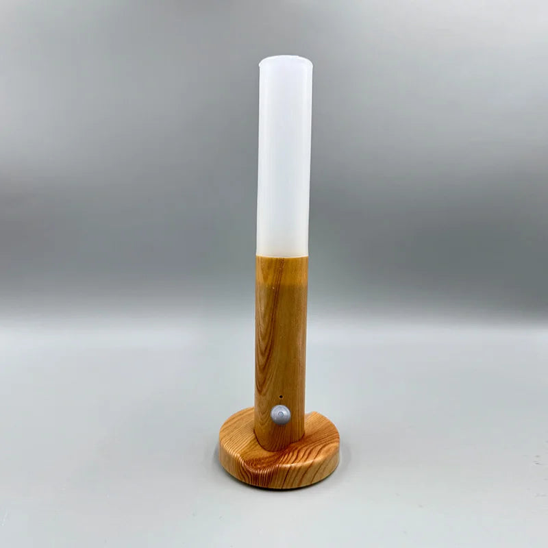 Oplaadbaar Nachtlampje met Bewegingssensor Houten Wandlamp Magneetmontage Warm Wit LED Licht Slaapkamer | Sansoti