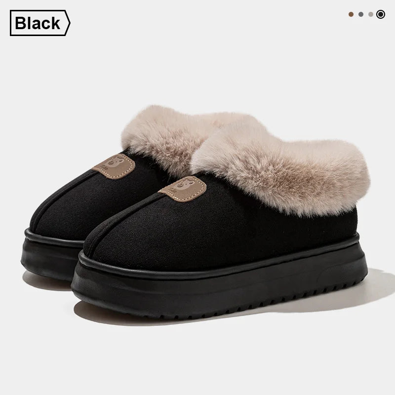 Lined Winter Slippers with High Ankle Warm House Slippers Thick Non-Slip Sole Unisex Indoor Outdoor | Sansoti