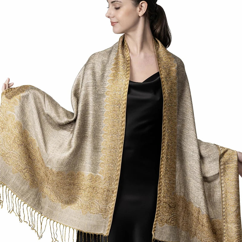 Pashmina Wrap Cashmere-look Women's 70x190cm Soft Winter Scarf Four Seasons Warm Foulard Elegant Scarf | Sansoti