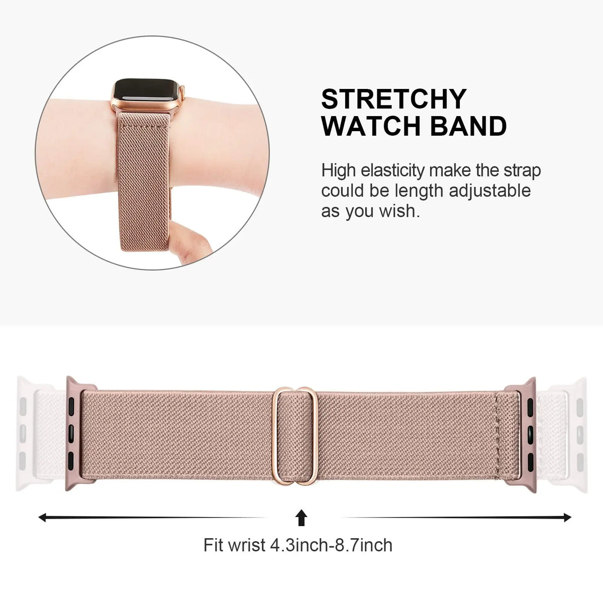 Bracelet sport en nylon pour smartwatch, respirant et réglable, bracelet de montre élégant et confortable pour une utilisation quotidienne | Sansoti