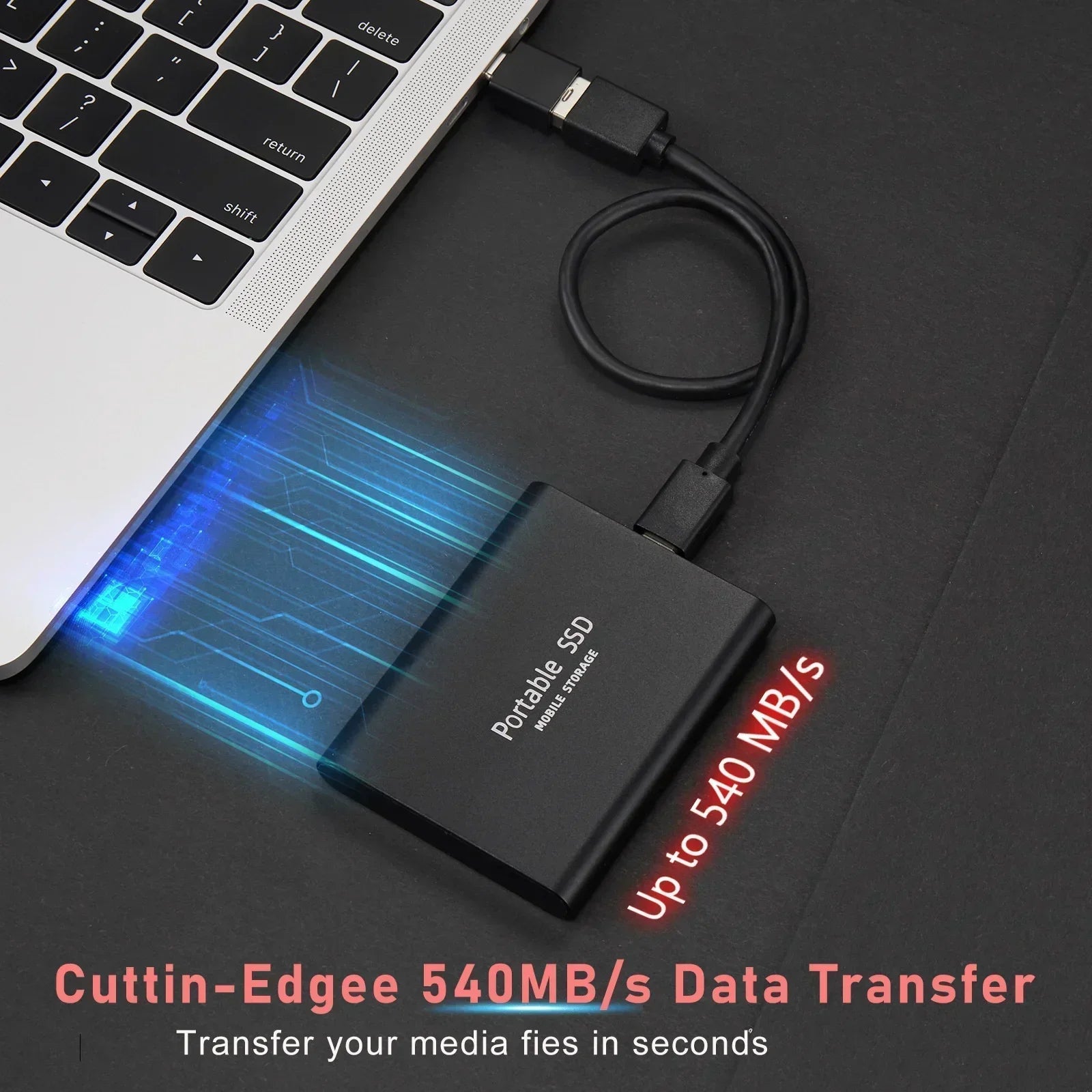 Externe SSD 128GB Compacte Hoge Snelheid Opslag Type-C voor Laptop en PC - Draagbare Mini SSD Schijf voor Databackup en Bestandsoverdracht | Sansoti