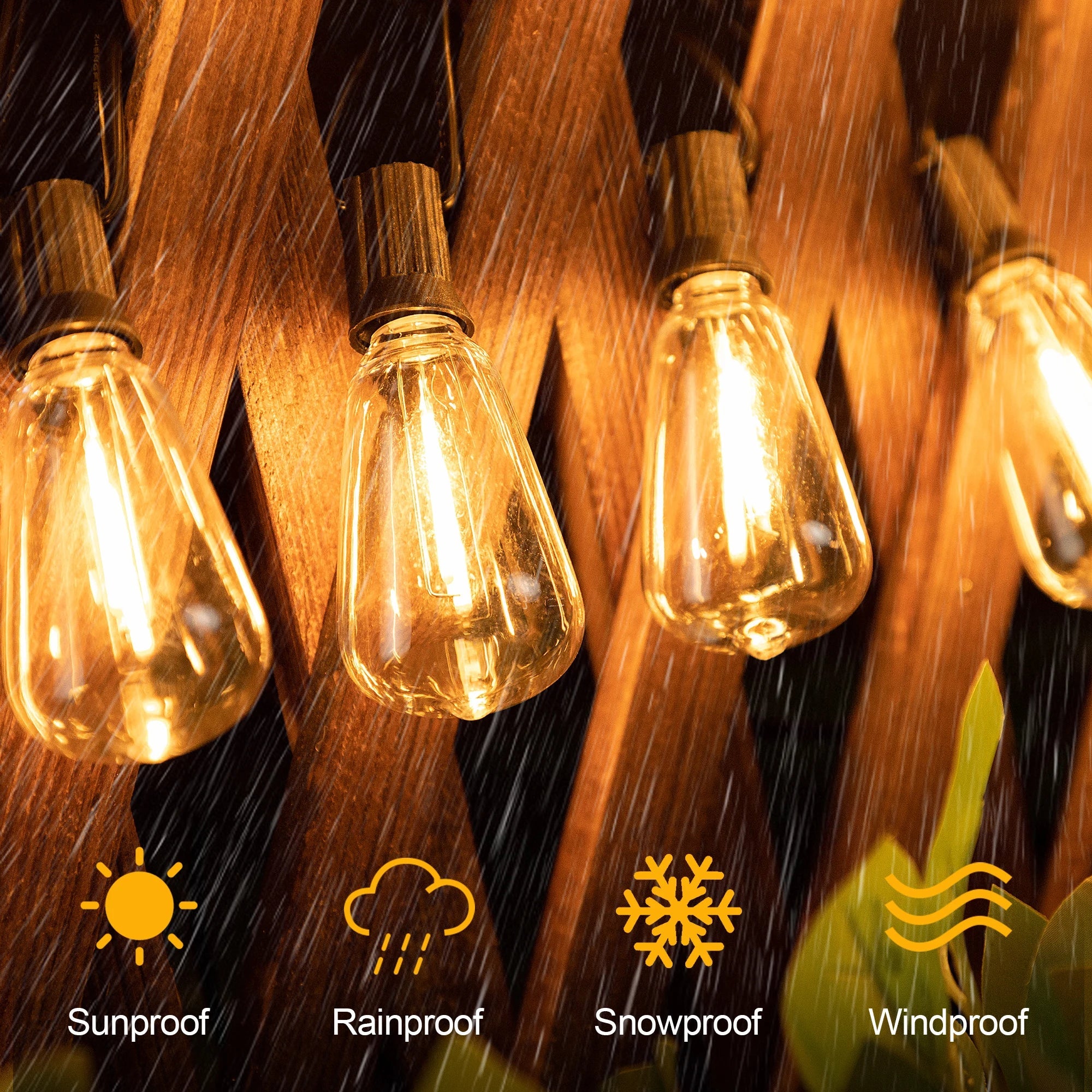 Sfeerlichtslinger voor Buiten Weerbestendig Snoer met Onbreekbare Gloeilampen Tuinverlichting Terrasverlichting IP44 Waterdicht 10 Meter Warm Wit Feestverlichting Sfeerverlichting | Sansoti