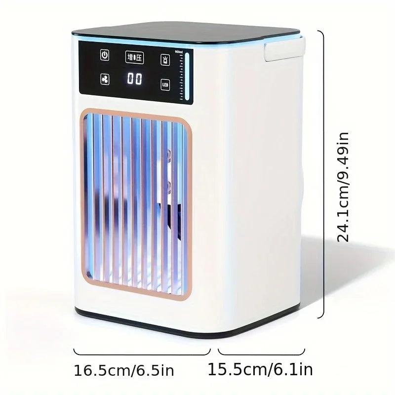Compacte Luchtkoeler met USB Aansluiting voor Bureau en Thuis | Draagbare Desktop Ventilator met Bevochtiging voor Persoonlijke Verkoeling | Sansoti