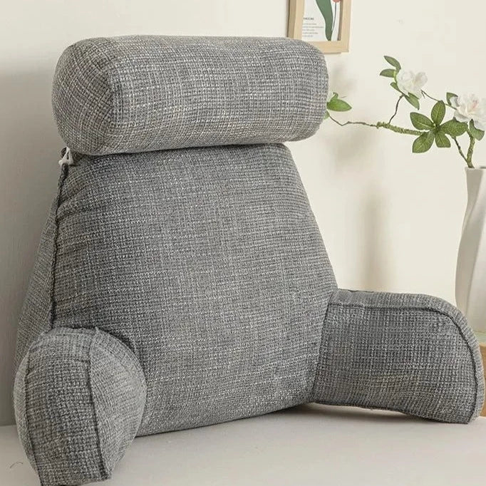 Coussin ergonomique de soutien dorsal avec appuie-tête réglable et housse en coton amovible pour un confort d’assise optimal à la maison | Sansoti