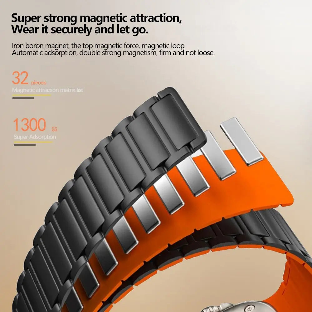 Magnetisches Silikonarmband für Smartwatch 38-49mm Verstellbares atmungsaktives Sportarmband Universell kompatibel | Sansoti