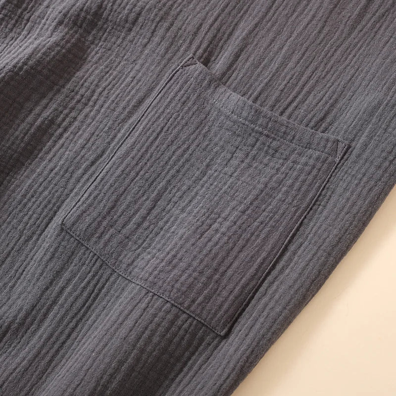 Kimono Badjas Katoen Dames Heren Unisex Dun Geweven Ochtendjas Lange Mouw Kamerjas voor Wellness Sauna Spa | Sansoti