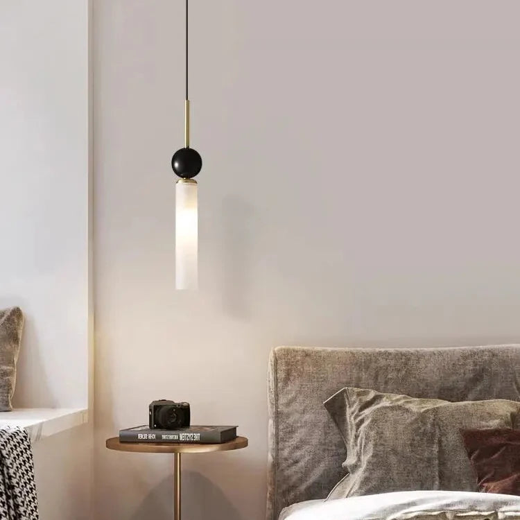 Pendelleuchte Marmor Rohr Zylinder Schwarz Gold Warmweiß Kaltweiß Design Beleuchtung Esszimmer Schlafzimmer Wohnzimmer | Sansoti