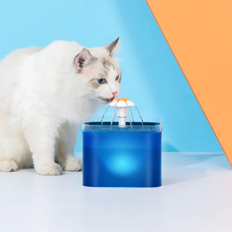 Automatischer Trinkbrunnen für Haustiere 2 l mit LED-Beleuchtung und Filtersystem für Katzen und Hunde USB | Sansoti