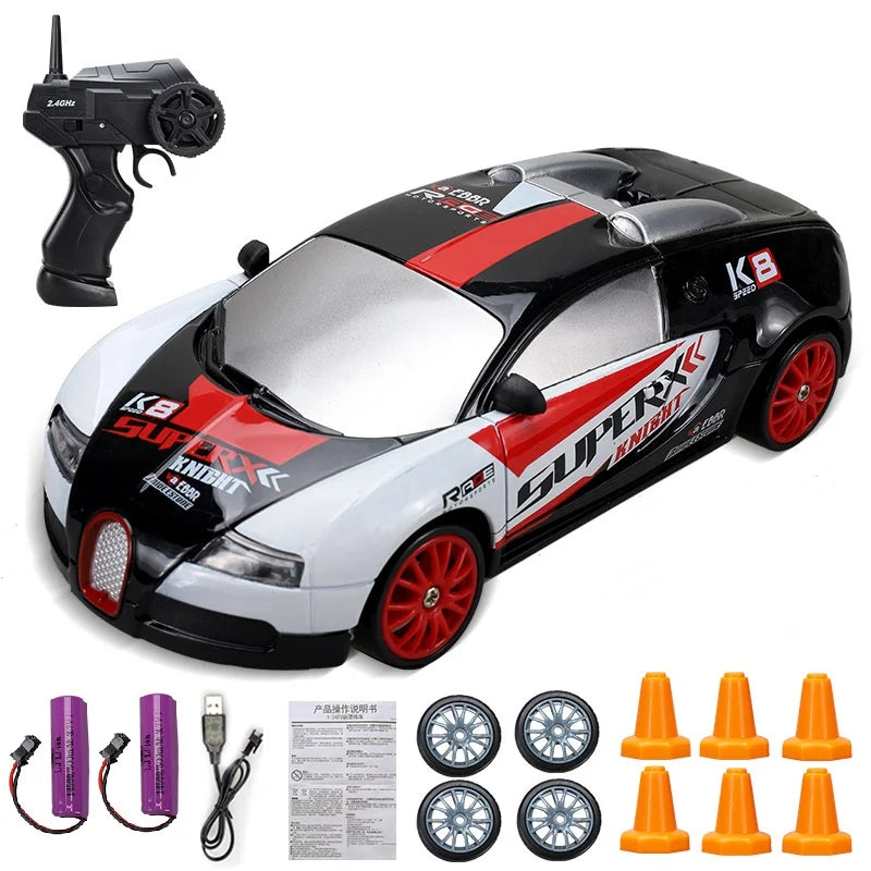 Minidrifter speelgoedauto RC-auto drift racer 2.4GHz afstandsbediening snelheid indoor outdoor kids jongens meisjes cadeau radiobestuurbare auto elektrisch voertuig | Sansoti
