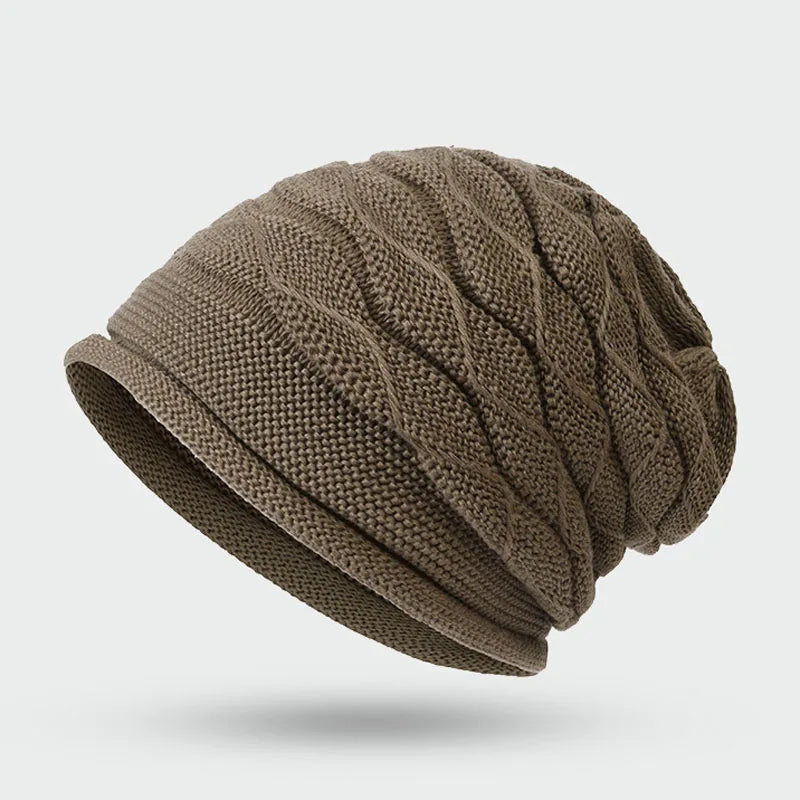 Bonnet slouchy tricoté unisexe, bonnet d’hiver extensible en acrylique, bonnet pour femmes et hommes, couvre-chef décontracté pour l’extérieur | Sansoti