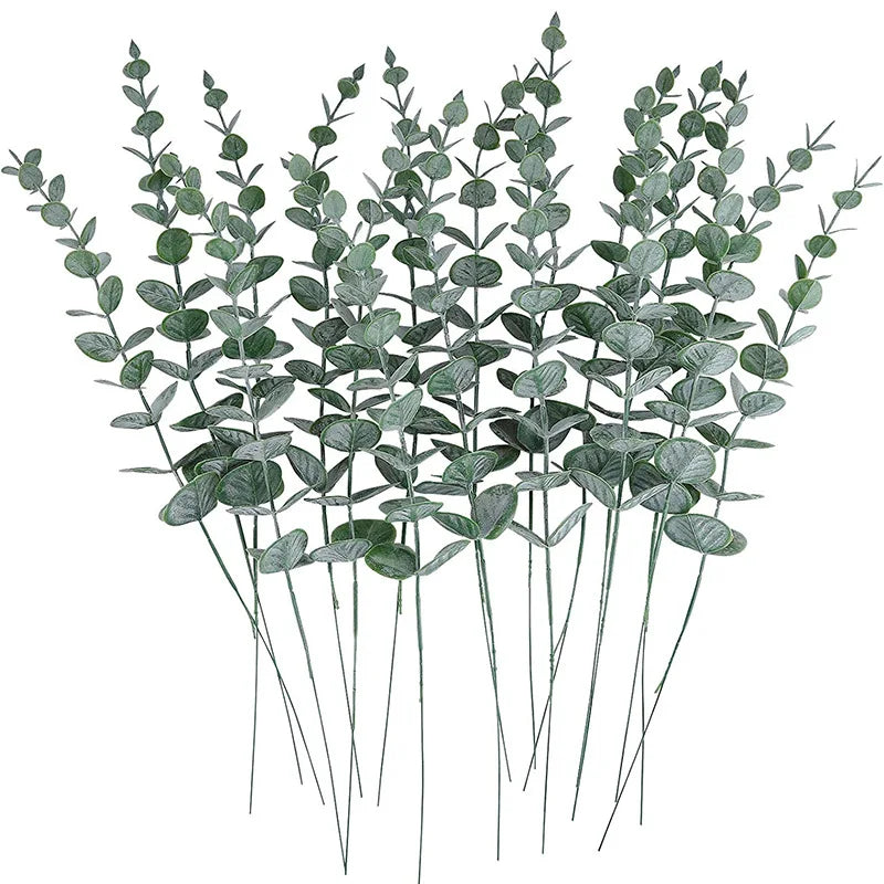 Kunsttak Eucalyptus Groen Naturel – Decoratieve Nep Eucalyptus Takken voor Vaas – Botanische Arrangement Accessoire 41 cm | Sansoti