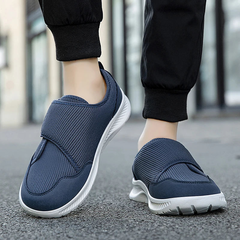 Herenschoenen Brede Pasvorm Klittenband Mesh Orthopedisch Comfortabel Lichtgewicht Wandelschoen Casual | Sansoti