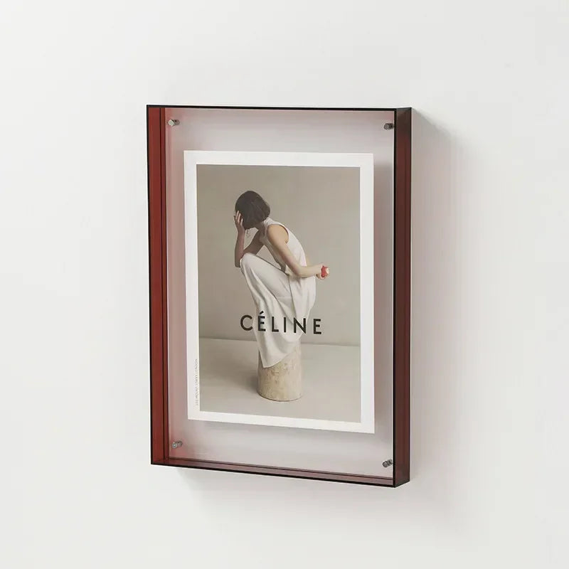 Transparenter stehender Acryl-Bilderrahmen, klein, 11x14 und 15x19, doppelseitiger Tisch-Bilderrahmen im modernen Design | Sansoti