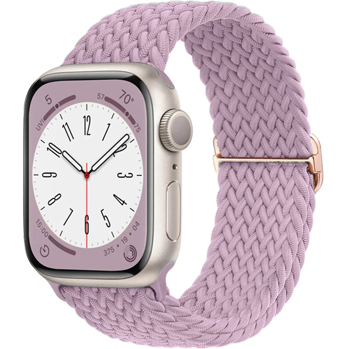 Elastisch gevlochten nylon smartwatch-bandje, 38–49 mm, verstelbaar en ademend, sportband voor Apple Watch | Sansoti