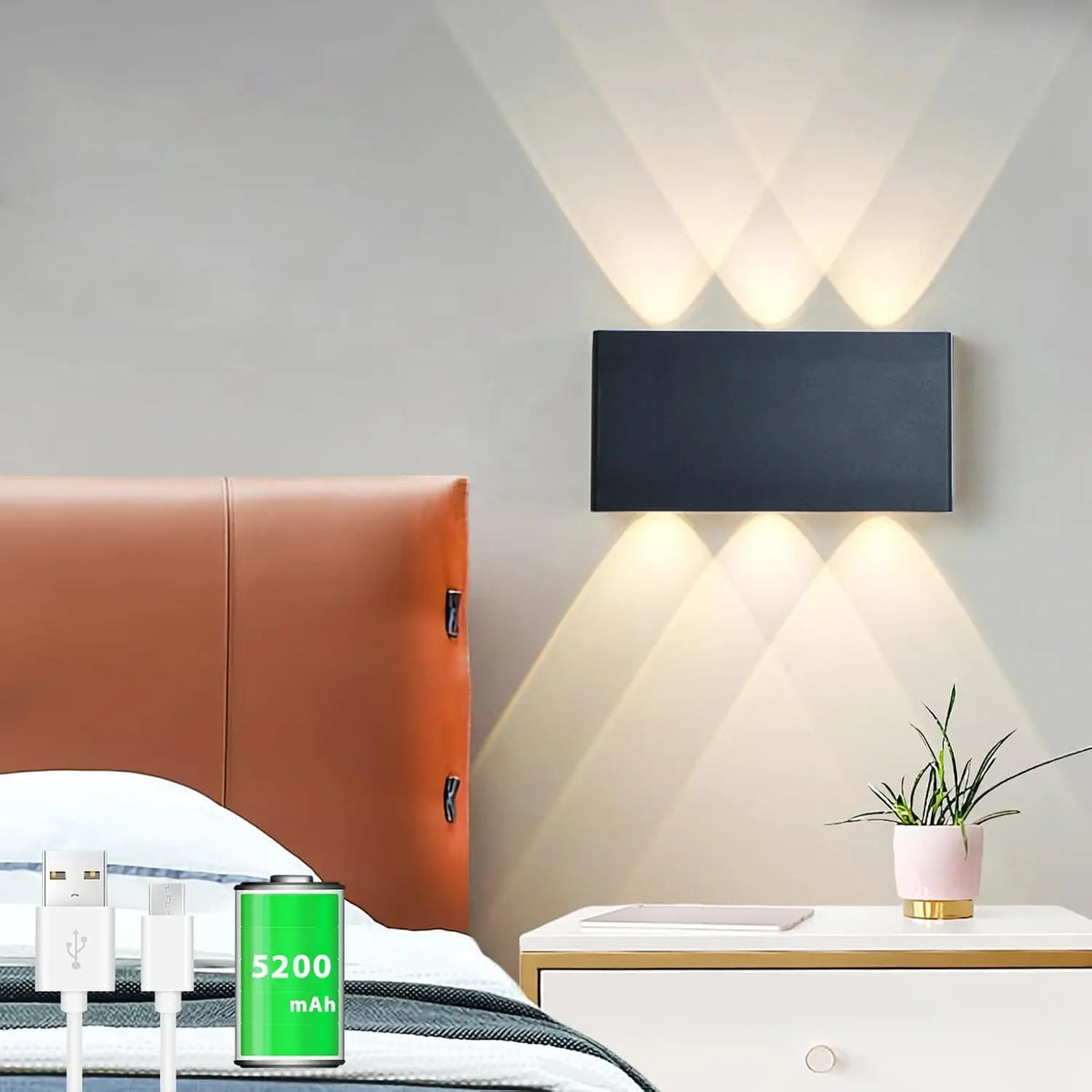 Rechargeable Wall Light with Remote Control, Dimmable LED Lighting, Magnetic, Cordless, 4 Colors, Ambient Lighting | Sansoti