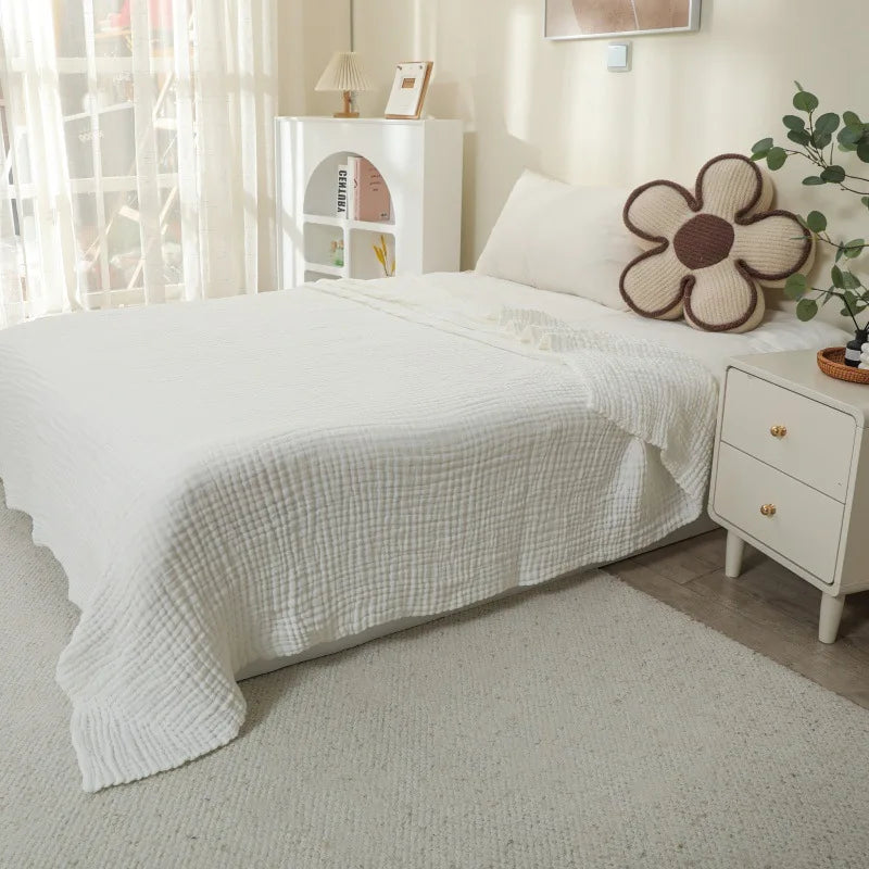 Mousseline Deken 6-laags 100% Katoen Zacht Ademend Lichtgewicht Plaid Voor Slaapkamer Bank Sofa Reizen | Sansoti
