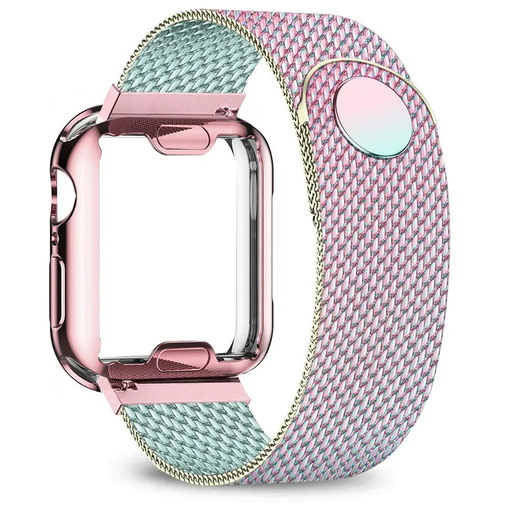 Metallarmband für Smartwatches, Edelstahl-Mesh, verstellbar, universell, Uhrenarmband, 38–49 mm, Silber | Sansoti