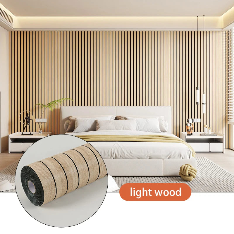Panneau Mural Autocollant 3D Aspect Bois PVC 40x300cm Salon Chambre Peel and Stick Sticker Mural Papier Peint Motif Lattes Étanche | Restfield