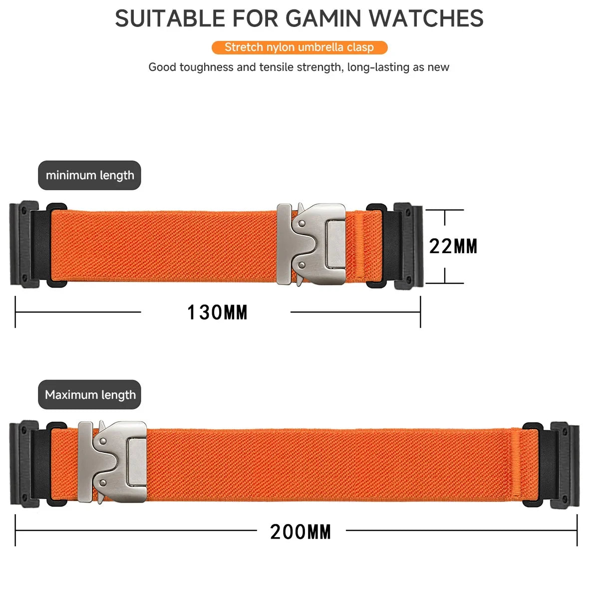 Nylon-Smartwatch-Armband 22–26 mm im Militärdesign, verstellbar, unisex, sportlich, universell kompatibel | Sansoti