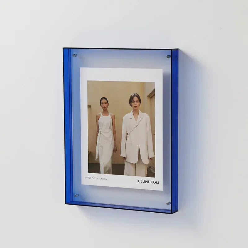 Transparenter stehender Acryl-Bilderrahmen, klein, 11x14 und 15x19, doppelseitiger Tisch-Bilderrahmen im modernen Design | Sansoti