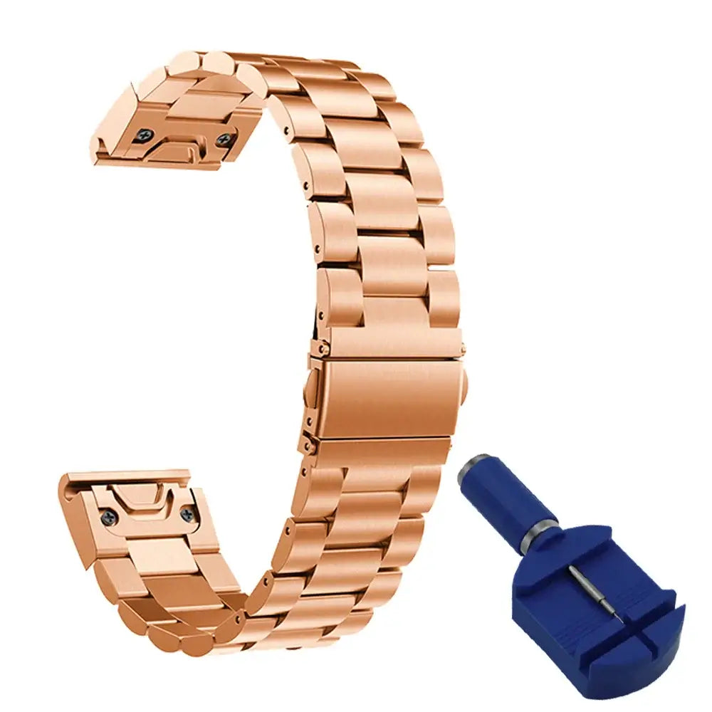Edelstahlarmband für Smartwatches mit QuickFit-System, 20 mm, 22 mm, 26 mm, Gold, Silber, Schwarz, Armband für Uhren | Sansoti