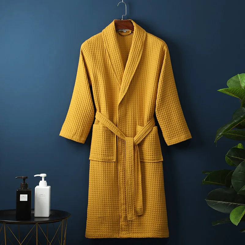 Katoenen Badjas Dames Heren Ochtendjas Zachte Badstof Kimono Wellness Spa Comfort Luxe Huispak Sauna | Sansoti