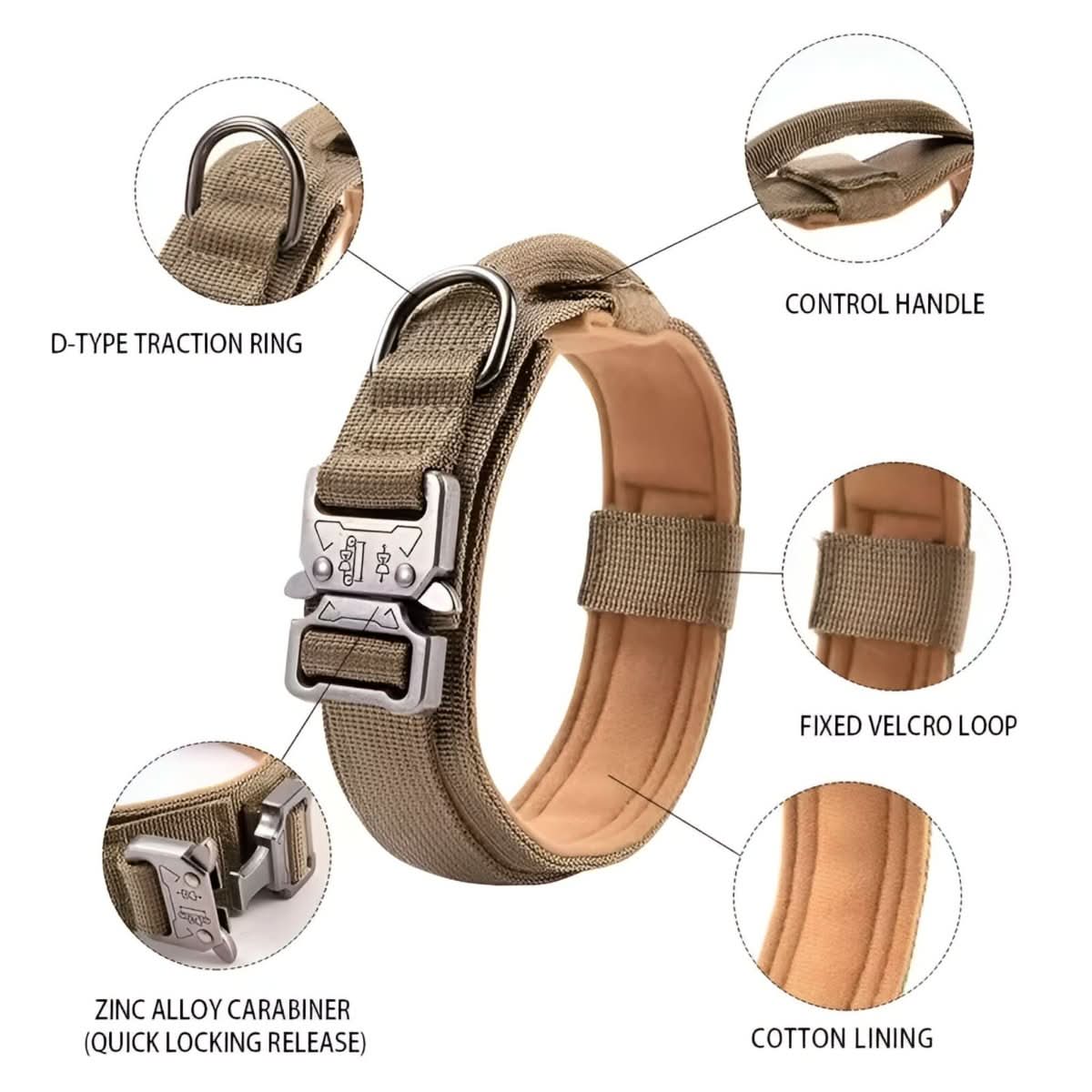 Adjustable Dog Collar with Handle and Soft Padding for Active Dog Training Walking Control | Sansoti