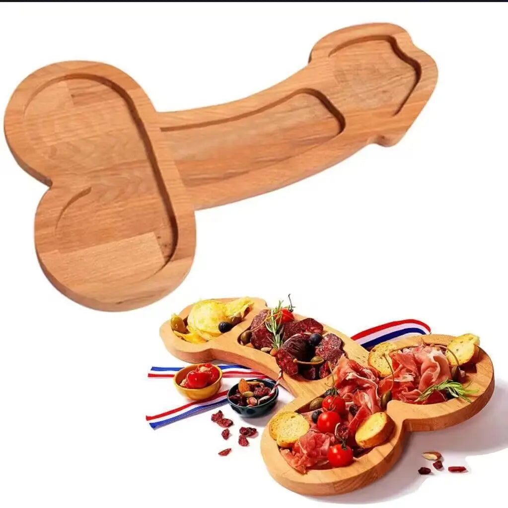 Multi-Compartment Dark Wood Serving Board – Practical Snack Board with Multiple Sections for Appetizers & Dips | Sansoti