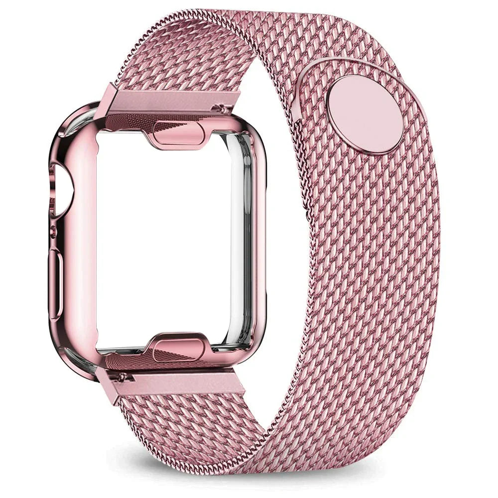 Metallarmband für Smartwatches, Edelstahl-Mesh, verstellbar, universell, Uhrenarmband, 38–49 mm, Silber | Sansoti