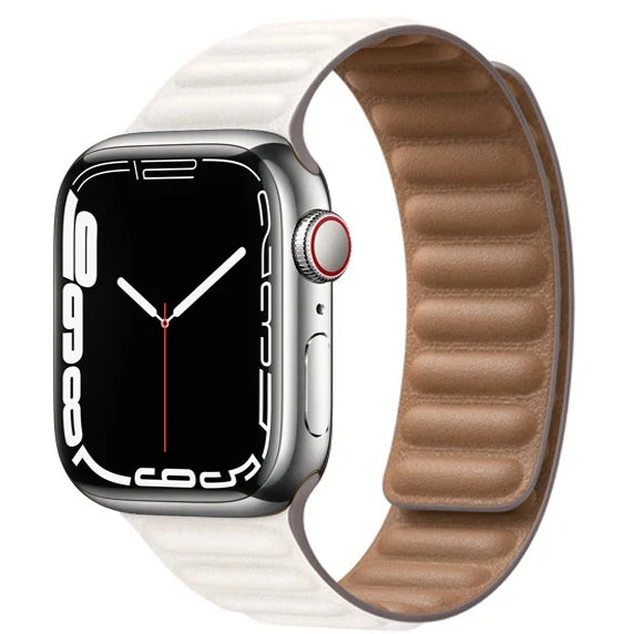 Lederarmband mit magnetischem Verschluss, 38–49 mm, verstellbares Smartwatch-Zubehör, stilvolles Armband | Sansoti