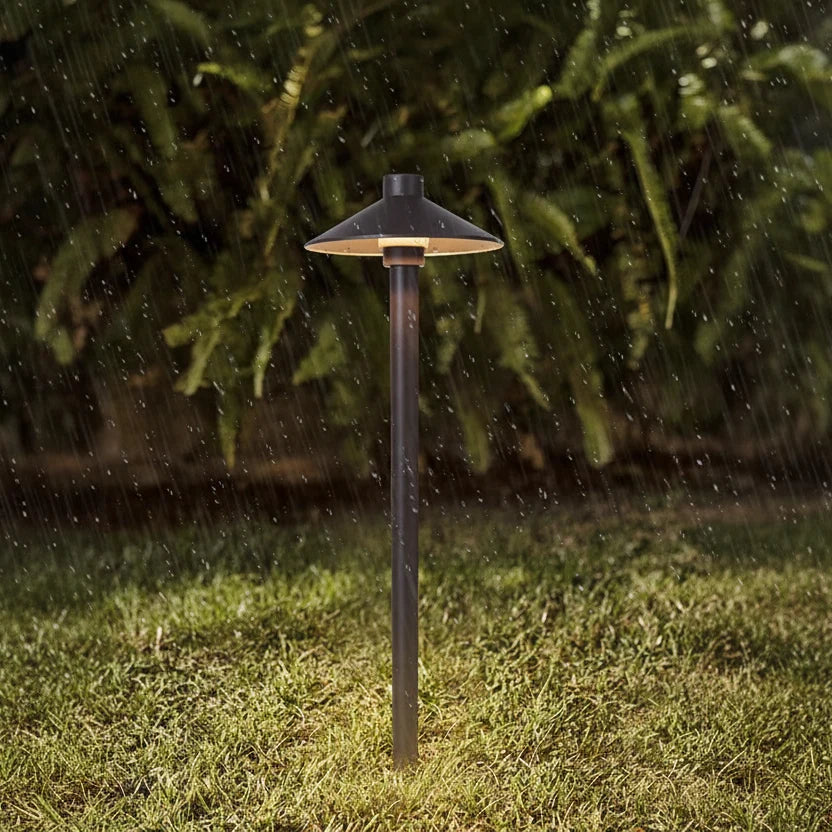 Tuinverlichting Metalen Bollard met Parasolvorm en LED voor Paden Entree Sfeerverlichting Buitenlamp | Sansoti