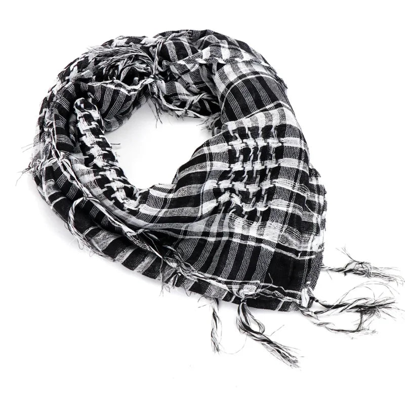 Bufanda de punto tradicional 100x100 cm con flecos para hombre y mujer, cálida y cómoda, de tejido suave para el invierno | Sansoti