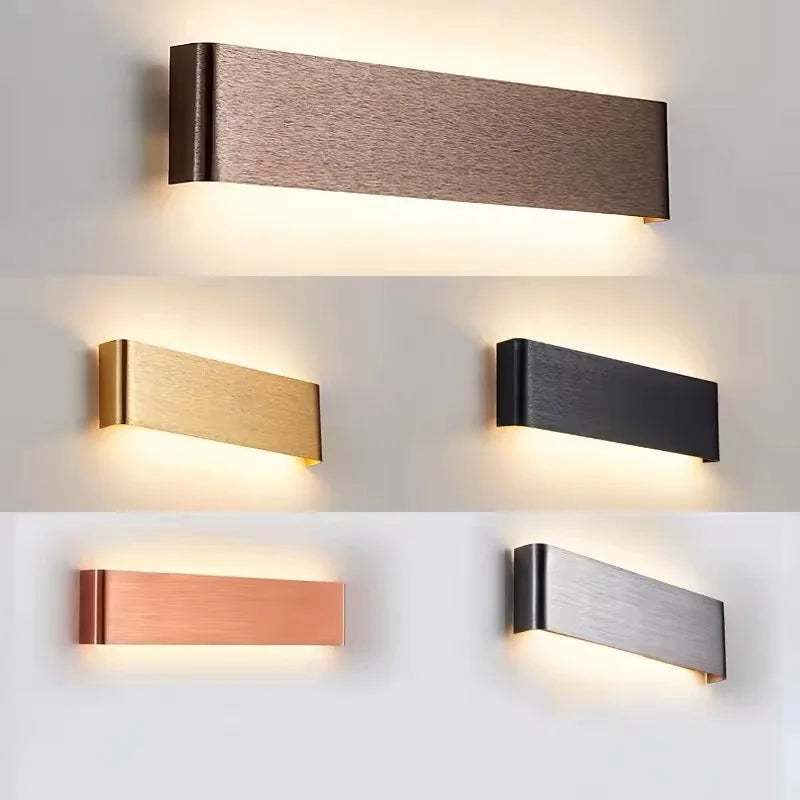 LED Wandlamp Modern Aluminium Acryl 30cm Warm Wit Zwart Goud Slaapkamer Hal Badkamer Minimalistisch Design | Sansoti