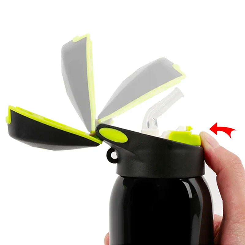 Gourde thermos pour vélo 500ml à double paroi en acier inoxydable, bouchon sport, cordon de transport, isolation et maintien de la température | Sansoti