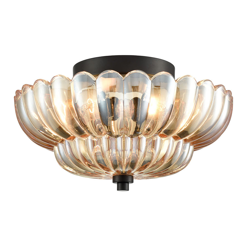 Retro Plafondlamp van Glas – Amberkleurig of Helder – Nostalgische Sfeerverlichting voor Keuken Woonkamer Eetkamer – Vintage Design – E27 Fitting | Sansoti